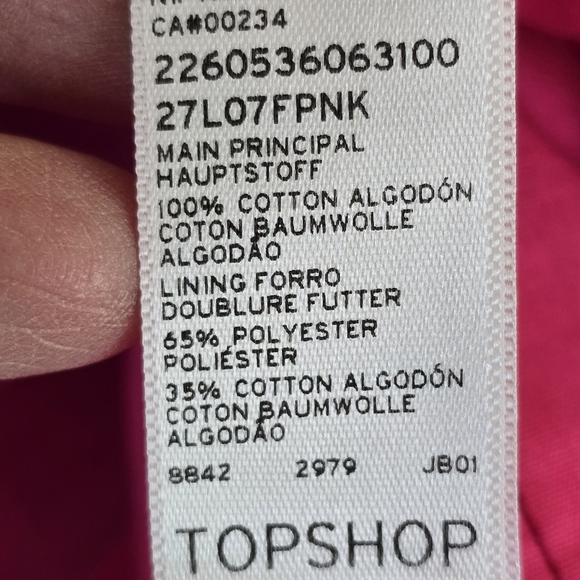 Topshop Women's Pink And White Geometric Print Mini Skirt Size 6 Barbiecore - Picture 7 of 9